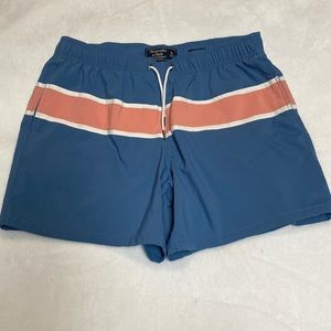 Abercrombie & Fitch Mens Blue and Peach Swim Trunks M